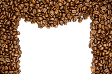 beans of coffee isolated on white background