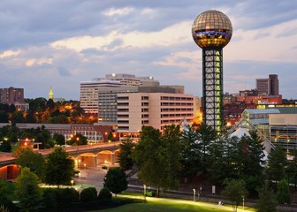Downtown Knoxville, Tennessee Cityscape - obrazy, fototapety, plakaty