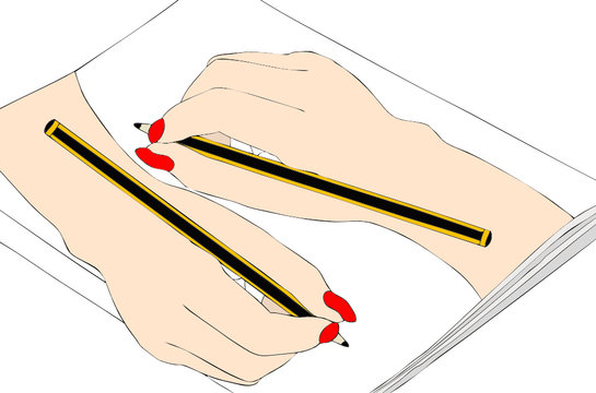 recommend clip art: Mano che disegna una mano