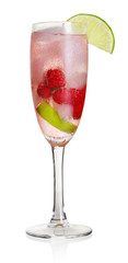 cocktail with fresh raspberry
