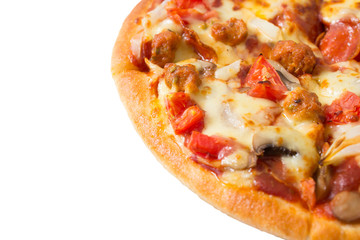 hawaiian pizza isolated on white background
