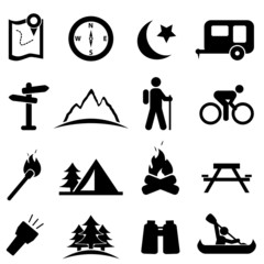 Camping icon set - 53966925