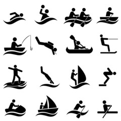 Water sports icon set - 53966960