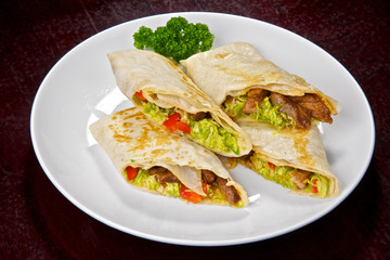 Pancakes with meat