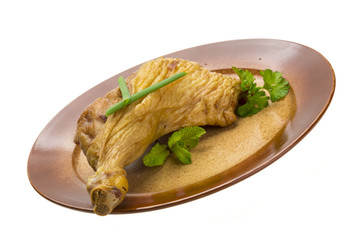 Smoked chicken leg