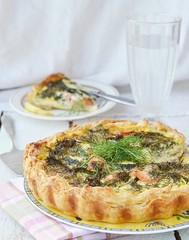 zucchini and salmon pie
