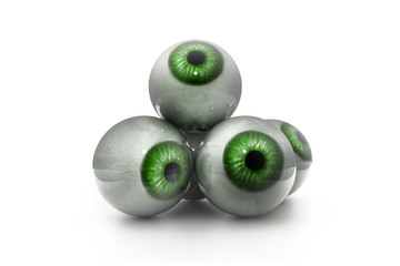 3d illustration of human eye in white background.