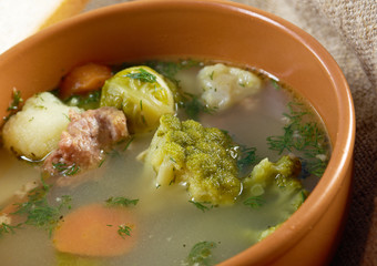 italian  farm-style   soup with broccoli