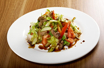 Salad with beef