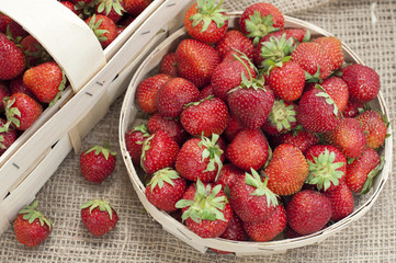 fresh strawberries in a basket