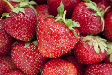 Fresh juicy strawberry closeup - Food Frame Background