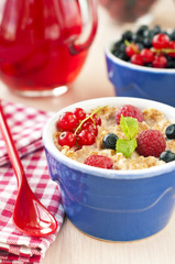 Breakfast with cereals and fresh berries