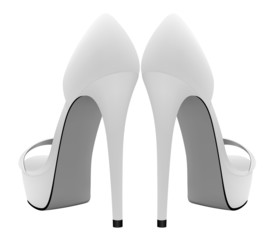 High-heeled blank shoes template