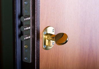 steel door with lock