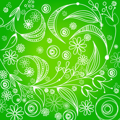 Cute green floral background