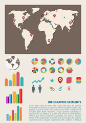 Obraz premium Retro infographics set
