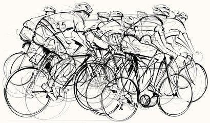 cyclistes en compétition