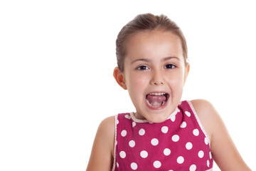 cute little girl making a funny faces