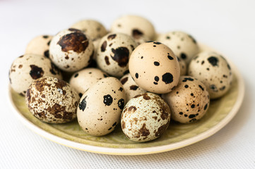 Fototapeta premium A plate with quail eggs
