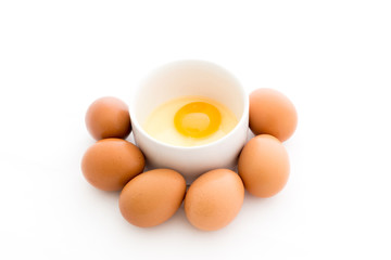 Multiple eggs in Ceramic cup