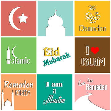 Ramadan kareem, Eid Mubarak, typography
