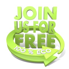 Illustration of a eco join us symbol  a 100 percent eco