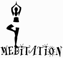 silhouette di donna in posizione di meditazione