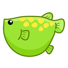 green fish cute cartoon