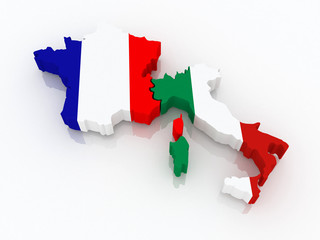 Map of France and Italy.