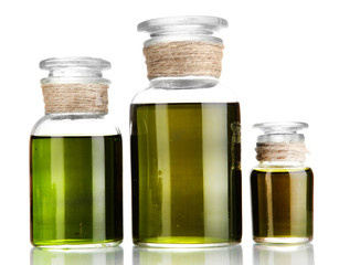 Medicine bottles isolated on white