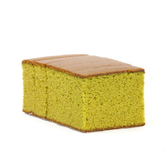 Green tea Sponge cake on white