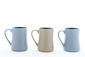 three ceramic cup with handle