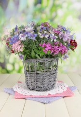 Beautiful bouquet in basket