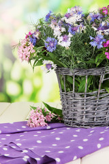 Beautiful bouquet in basket