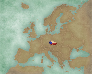 Map of Europe - Czech Republic (dark)