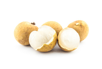 longan isolated on a white background - exotic fruit