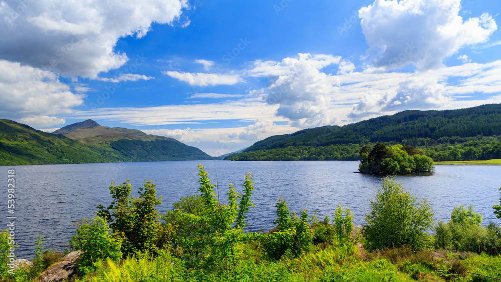 Wall mural inveruglas on loch lomond scotland