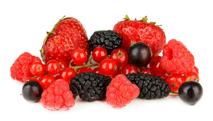 Ripe berries isolated on white