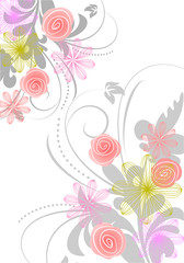 Abstract background with branches & flowers