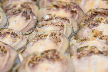 Dried fish for sell in market