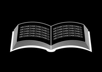 Book icon on black background