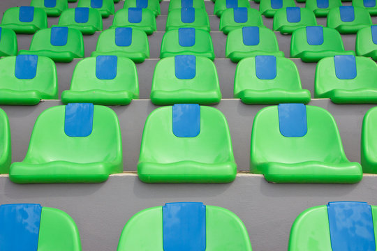 Empty Green Football Stadium Seats