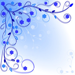 Floral background blue