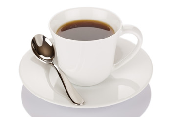 Cup of coffee and spoon