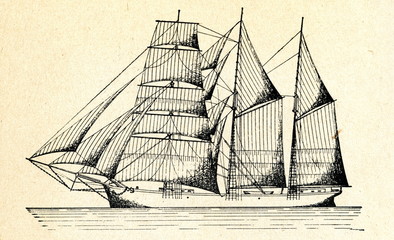 Three-masted schooner