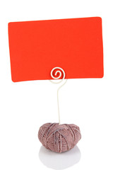 Beautiful holder in form of heart with memo isolated on white