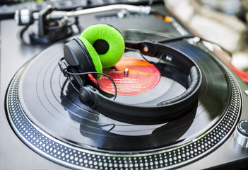 Vinyl Player with headphones