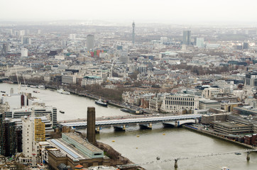 Obraz premium Bridges over the River Thames, aerial view