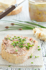 Terrine of duck liver and meat.