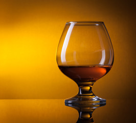 glass with cognac